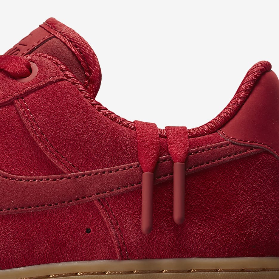 Nike air force 1 red suede trainers with gum sole hotsell